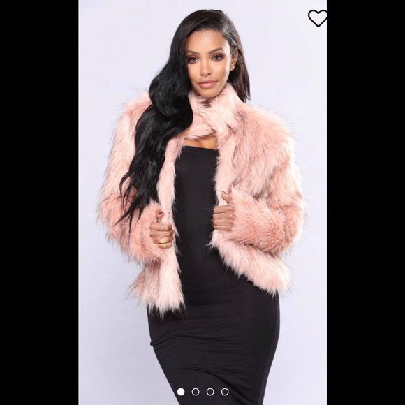 pink faux fur coat plus size